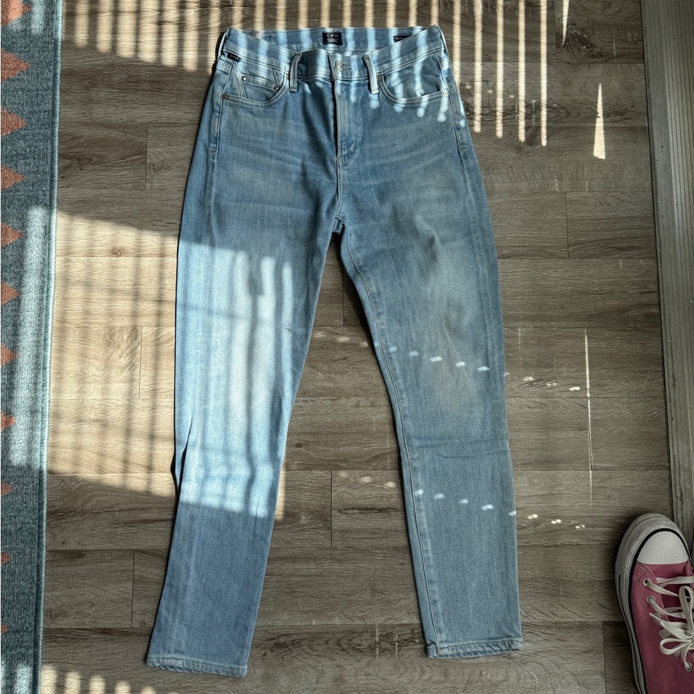 Citizens Of Humanity Light Blue High-Rise Straight Jeans